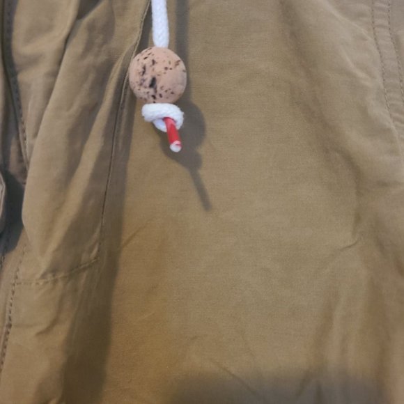 NWT Women's Tan Hooded Penfield Wax Coated Jacket W/ Zipper & Drawstring - Picture 6 of 8